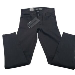 Harley Davidson Womens Skinny Pull On Jeans Black High Rise Size 28 Denim